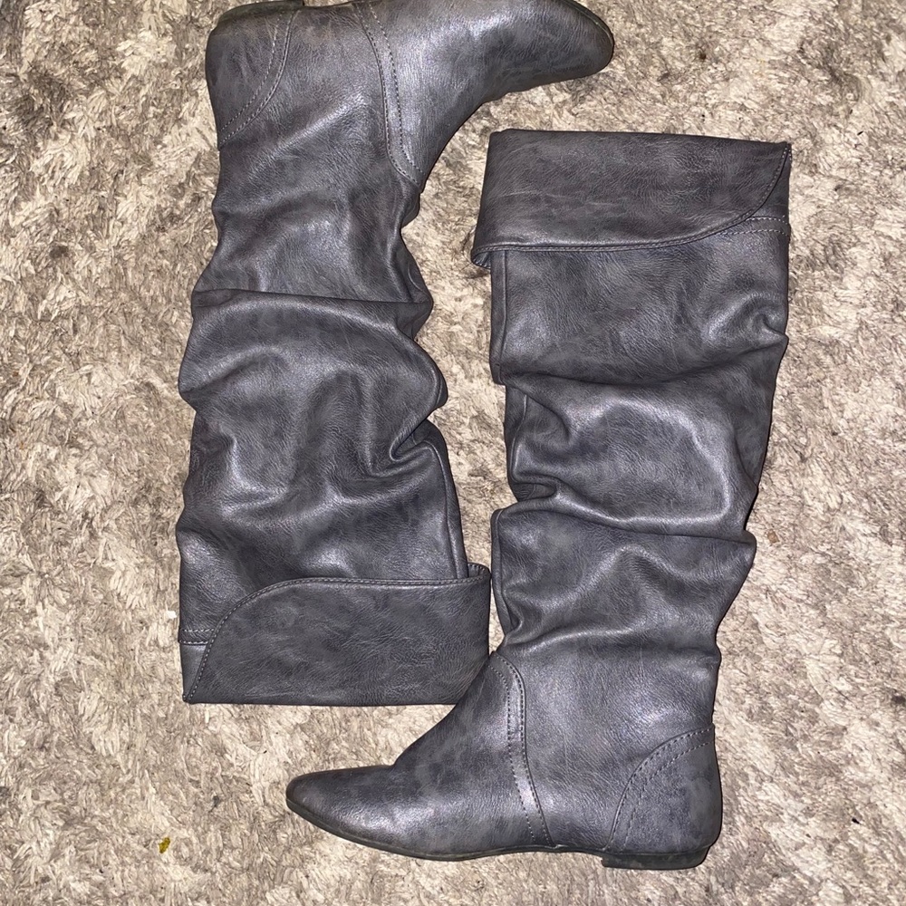 Knee high pleather boots